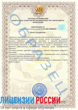 Образец сертификата соответствия (приложение) Борисоглебск Сертификат ISO 27001
